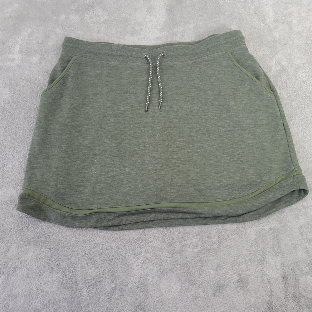 St. John's Bay Skort Womens XL Green Stretch Elastic Drawstring Pockets Travel